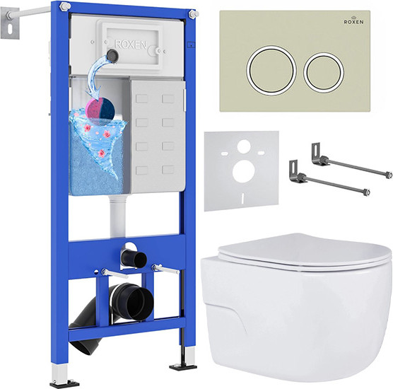 Изображение товара Унитаз подвесной с инсталляцией Roxen StounFix Slim 966219