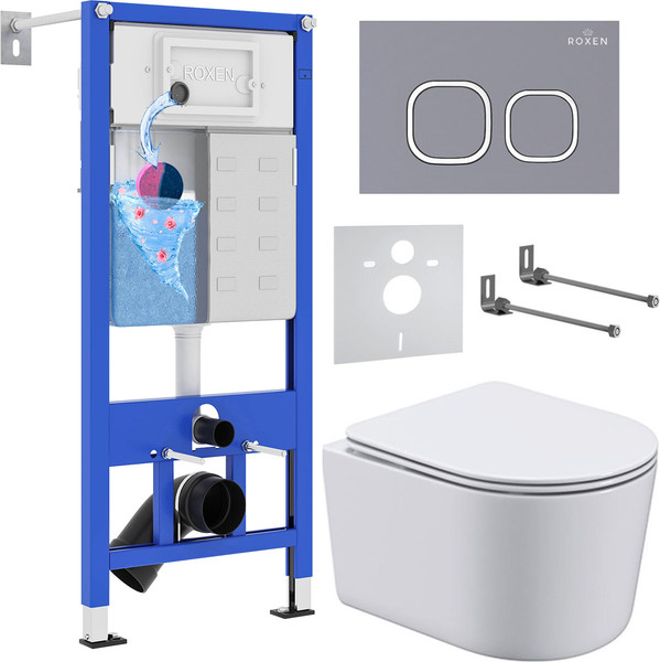 Изображение товара Унитаз подвесной с инсталляцией Roxen StounFix Dual Fresh 966428