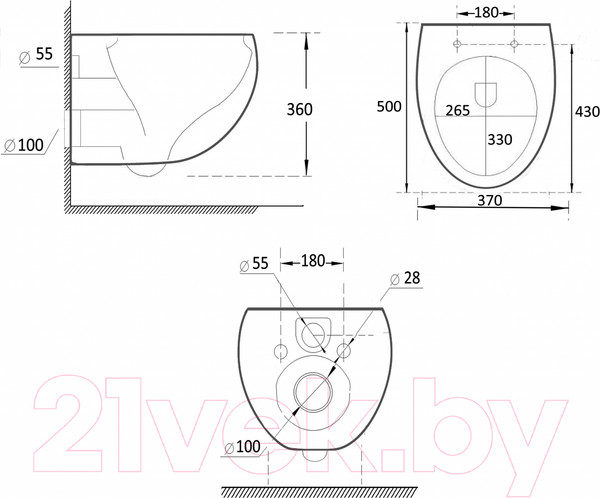 Изображение товара Унитаз подвесной с инсталляцией Roxen StounFix Dual Fresh 966619