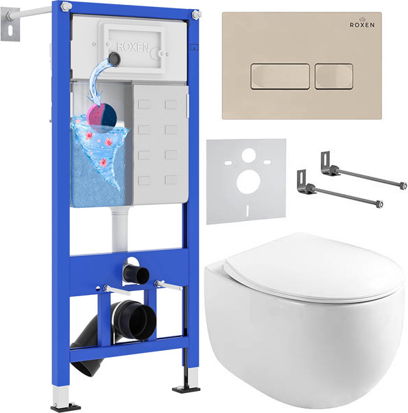 Изображение товара Унитаз подвесной с инсталляцией Roxen StounFix Dual Fresh 966706