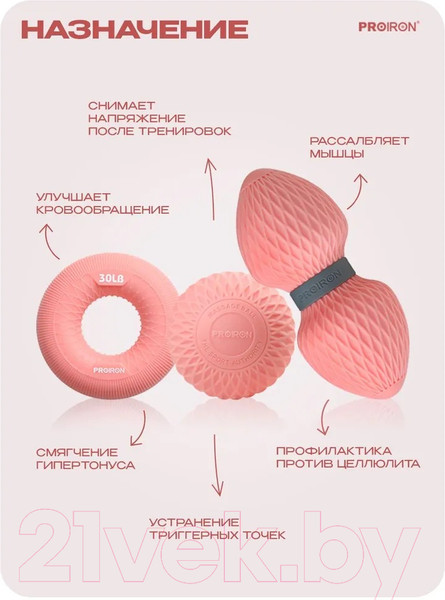 Изображение товара Набор для массажа Proiron НМФР01 (розовый)