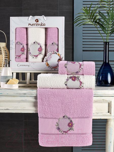 Изображение товара Набор полотенец Merzuka Ceremony / 11777 (3шт, в коробке, сиреневый)