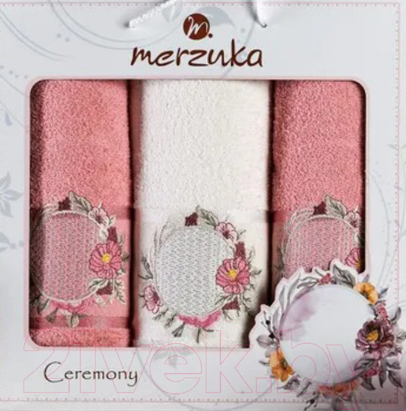 Изображение товара Набор полотенец Merzuka Ceremony / 11777 (3шт, в коробке, брусничный)