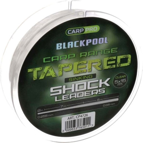 Изображение товара Леска монофильная Carp Pro Blackpool Carp Tapered Leaders 0.225-0.56мм 15мx5 / CP4726