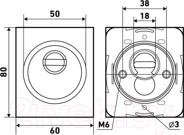 Изображение товара Накладка на цилиндр БУЛАТ Ферона БНД 02.08 (матовый никель)