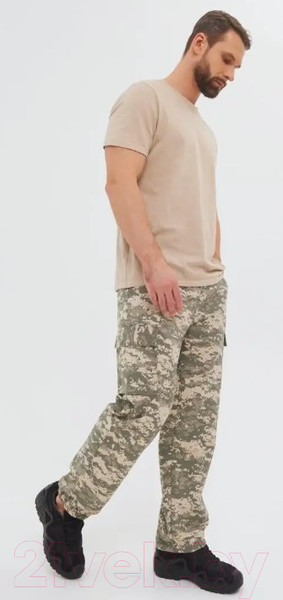 Изображение товара Штаны для охоты и рыбалки Huntsman Антигнус Смесовая Светлый пиксель 182/2 (р-р 56-58/182)