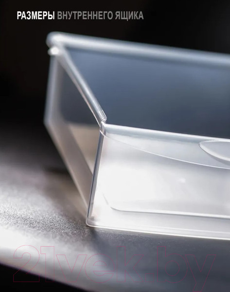 Изображение товара Органайзер для хранения Эльфпласт Mini Box / ЕР596 (черный/прозрачный)