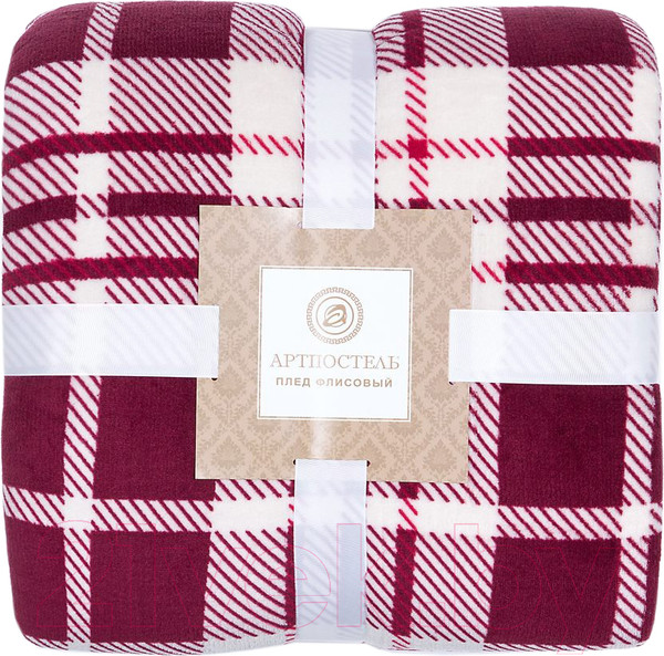 Изображение товара Плед АртПостель Клетка / 20-2/5 (белый/красный)