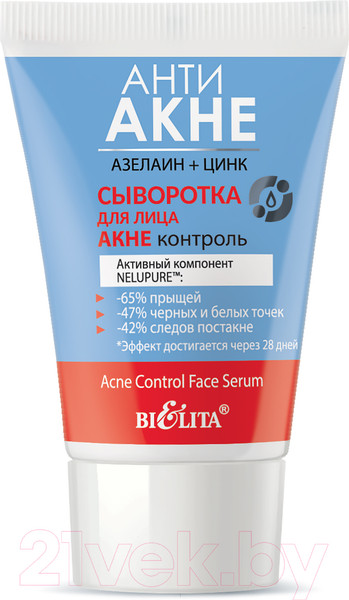 Изображение товара Сыворотка для лица Belita Анти Акне Азелаин+Цинк Акне контроль (30мл)