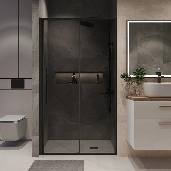 Изображение товара Душевая дверь Niagara NG-85-12TB 120x195 (черный матовый/тонированное стекло)