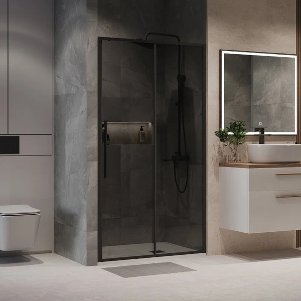 Изображение товара Душевая дверь Niagara NG-85-12TB 120x195 (черный матовый/тонированное стекло)