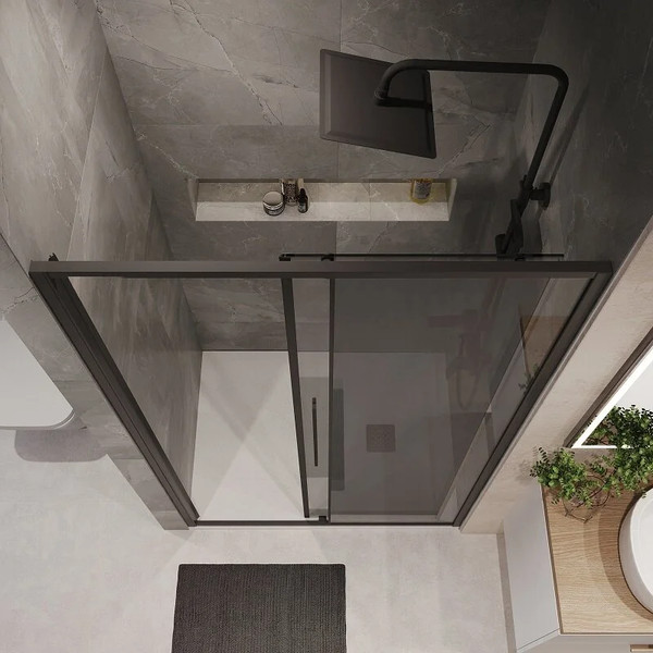 Изображение товара Душевая дверь Niagara NG-85-12TB 120x195 (черный матовый/тонированное стекло)