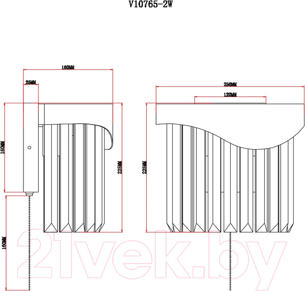 Изображение товара Бра Moderli Wave / V10765-2W