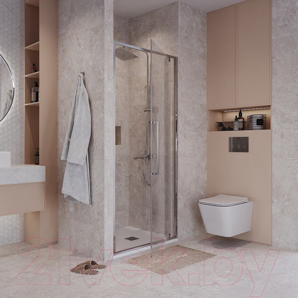 Изображение товара Душевая дверь Niagara NG-66-9A 90x195 (хром/прозрачное стекло)