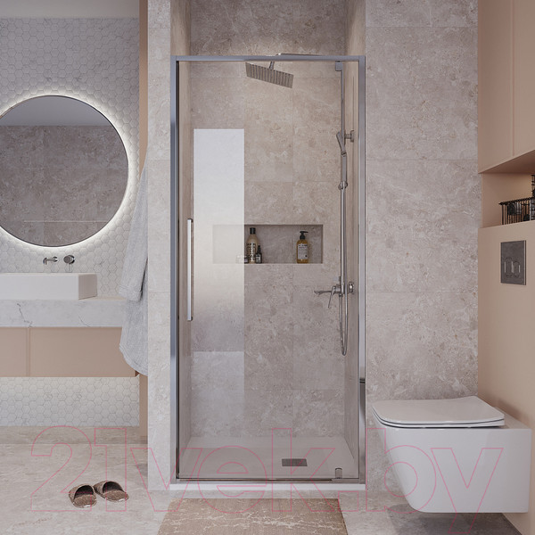 Изображение товара Душевая дверь Niagara NG-66-9A 90x195 (хром/прозрачное стекло)