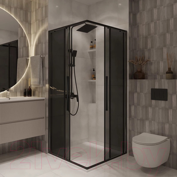 Изображение товара Душевой уголок Niagara NG-2823-34BLACK 90x90x195 (черный матовый/тонированное стекло)