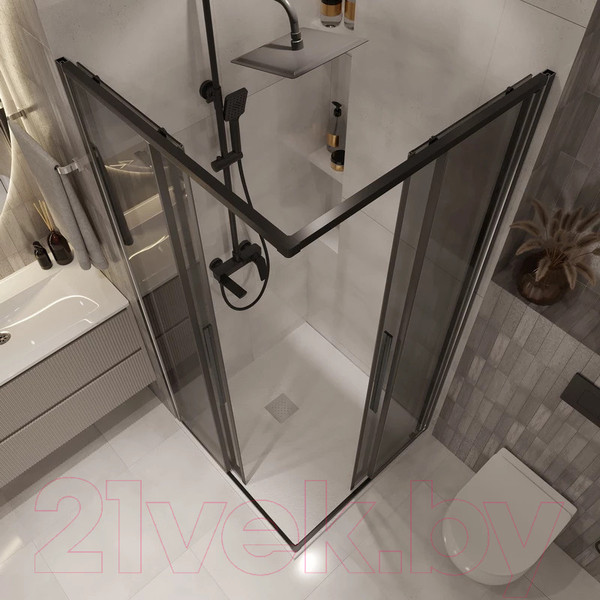 Изображение товара Душевой уголок Niagara NG-2823-34BLACK 90x90x195 (черный матовый/тонированное стекло)