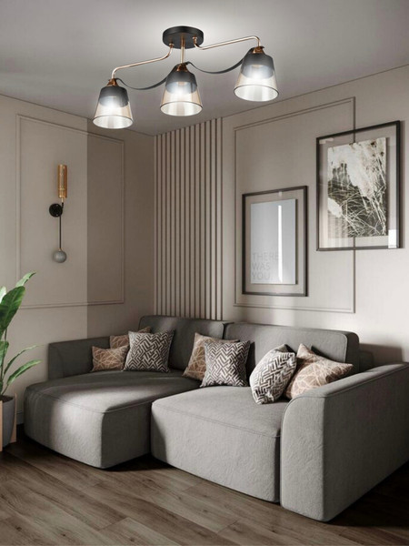 Изображение товара Люстра Aitin-Pro НПБ 02-3x60-101 / 6043/3 (черный/золото)