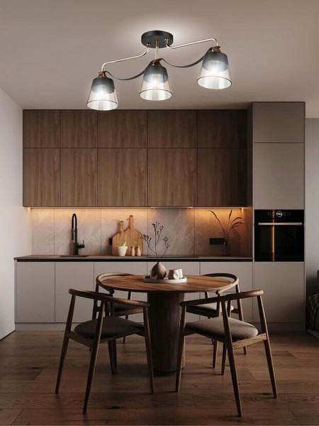 Изображение товара Люстра Aitin-Pro НПБ 02-3x60-101 / 6043/3 (черный/золото)