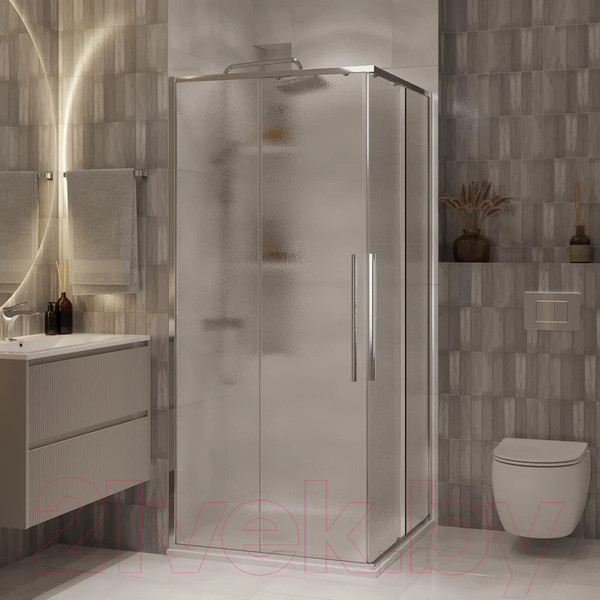 Изображение товара Душевой уголок Niagara NG-3622-34 80x80x195 (хром/шиншилла стекло)