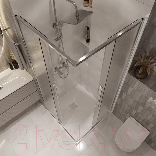 Изображение товара Душевой уголок Niagara NG-3622-34 80x80x195 (хром/шиншилла стекло)