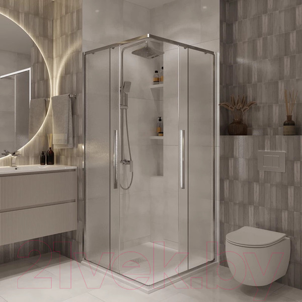 Изображение товара Душевой уголок Niagara NG-3623-34 90x90x195 (хром/шиншилла стекло)