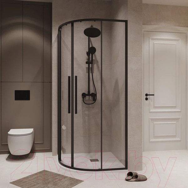 Изображение товара Душевой уголок Niagara NG-6827-34BLACK 100x100x195 (черный матовый/прозрачное стекло)