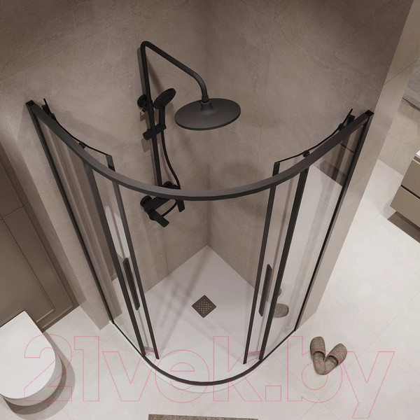 Изображение товара Душевой уголок Niagara NG-6827-34BLACK 100x100x195 (черный матовый/прозрачное стекло)