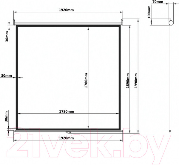 Изображение товара Проекционный экран Brauberg Wall / 236726 (180x180)