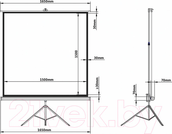 Изображение товара Проекционный экран Brauberg Tripod / 236729 (150x150)