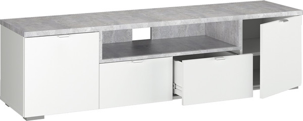 Изображение товара Тумба Аквилон Акцент ТВ (белое сияние/цемент светлый)