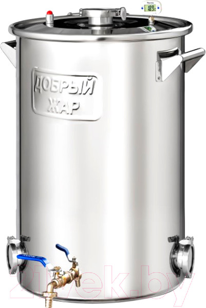 Изображение товара Перегонный куб ДОБРЫЙ ЖАР 50л + 2 выхода под ТЭН (кламп 2)