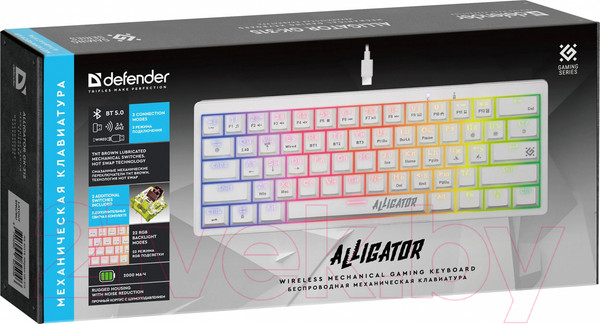 Изображение товара Клавиатура Defender Alligator GK-315 RU / 45314 (белый)