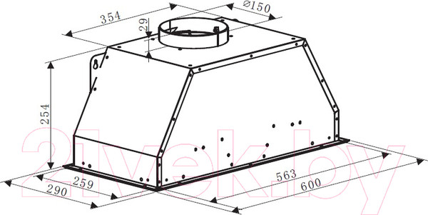 Изображение товара Вытяжка скрытая Weissgauff Dubhe 60 PB IX