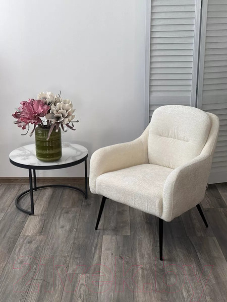 Изображение товара Кресло мягкое M-City Argos / 629M05451 (3018-01 белый шенилл/черный)