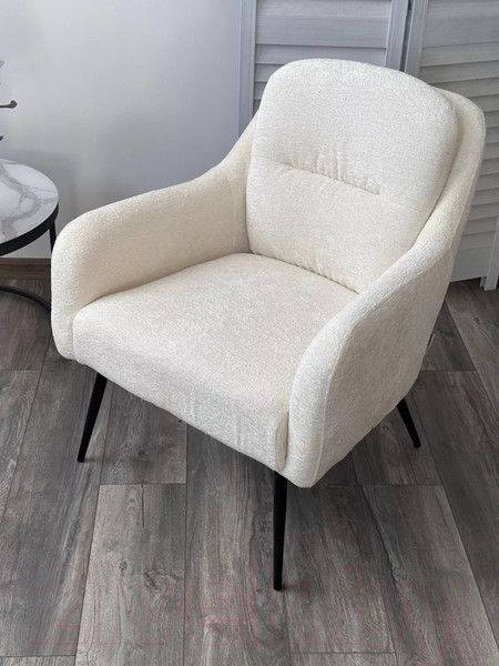 Изображение товара Кресло мягкое M-City Argos / 629M05451 (3018-01 белый шенилл/черный)