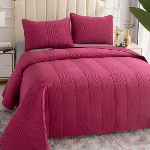 Изображение товара Набор текстиля для спальни Sofi de Marko Адонис 230х250 / Пок-АС-бр-230х250 (бордо)