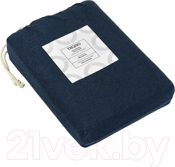 Изображение товара Простыня Tkano Essential TK23-FS0007 (темно-синий)