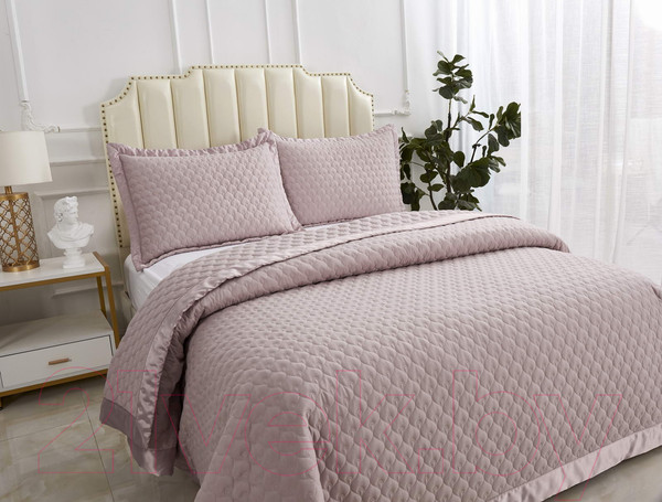 Изображение товара Набор текстиля для спальни Sofi de Marko Роксалана 160х220 / Пок-Рк3-160х220 (чайная роза)