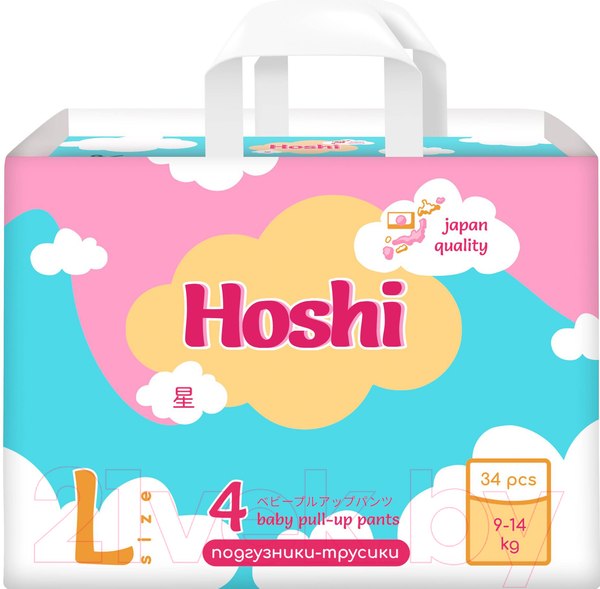 Изображение товара Подгузники-трусики детские Hoshi Baby Pull-Up Pants L (34шт)