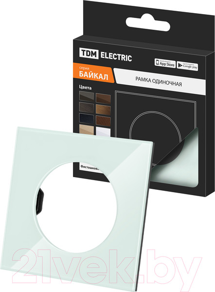Изображение товара Рамка для выключателей и розеток TDM Байкал / SQ1819-0102 (фисташковый)