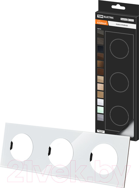 Изображение товара Рамка для выключателей и розеток TDM Байкал / SQ1819-0004 (хрустально-белый)