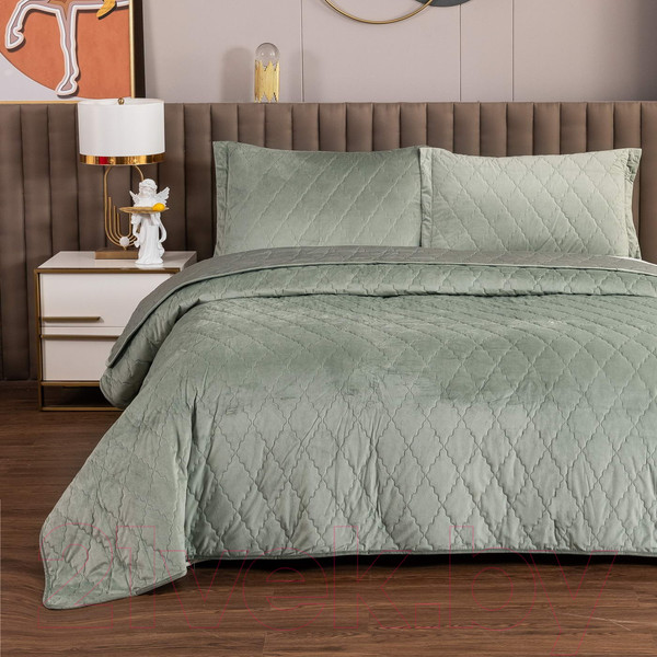 Изображение товара Набор текстиля для спальни Sofi de Marko Деметра 160х220 / Пок-5303зл-160х220 (зеленый)