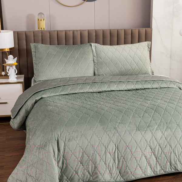 Изображение товара Набор текстиля для спальни Sofi de Marko Деметра 160х220 / Пок-5303зл-160х220 (зеленый)