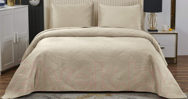 Изображение товара Набор текстиля для спальни Sofi de Marko Жизель 160х220 / Пок-ЖЛ7-160х220 (кремовый)