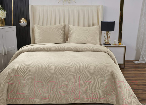 Изображение товара Набор текстиля для спальни Sofi de Marko Жизель 160х220 / Пок-ЖЛ7-160х220 (кремовый)