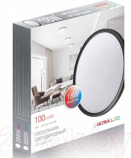 Изображение товара Светильник Ultra НD 18W 4000K Black