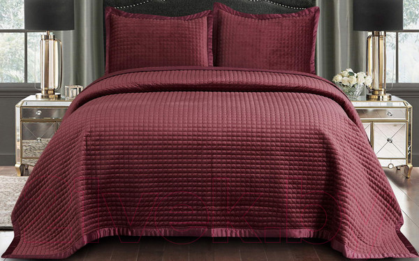 Изображение товара Набор текстиля для спальни Sofi de Marko Лоретта 160х220 / Пок-ЛР-ПР-160х220 (пепел роза)