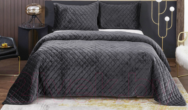 Изображение товара Набор текстиля для спальни Sofi de Marko Натаниэль 160х220 / Пок-Нт-160х220ан (антрацит)