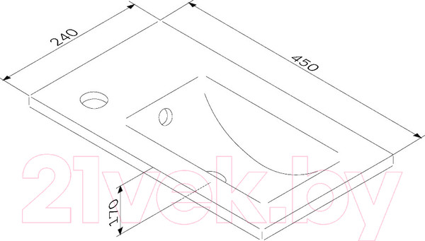 Изображение товара Умывальник AM.PM X-Joy M85AWCC0452WG64 (белый глянец)